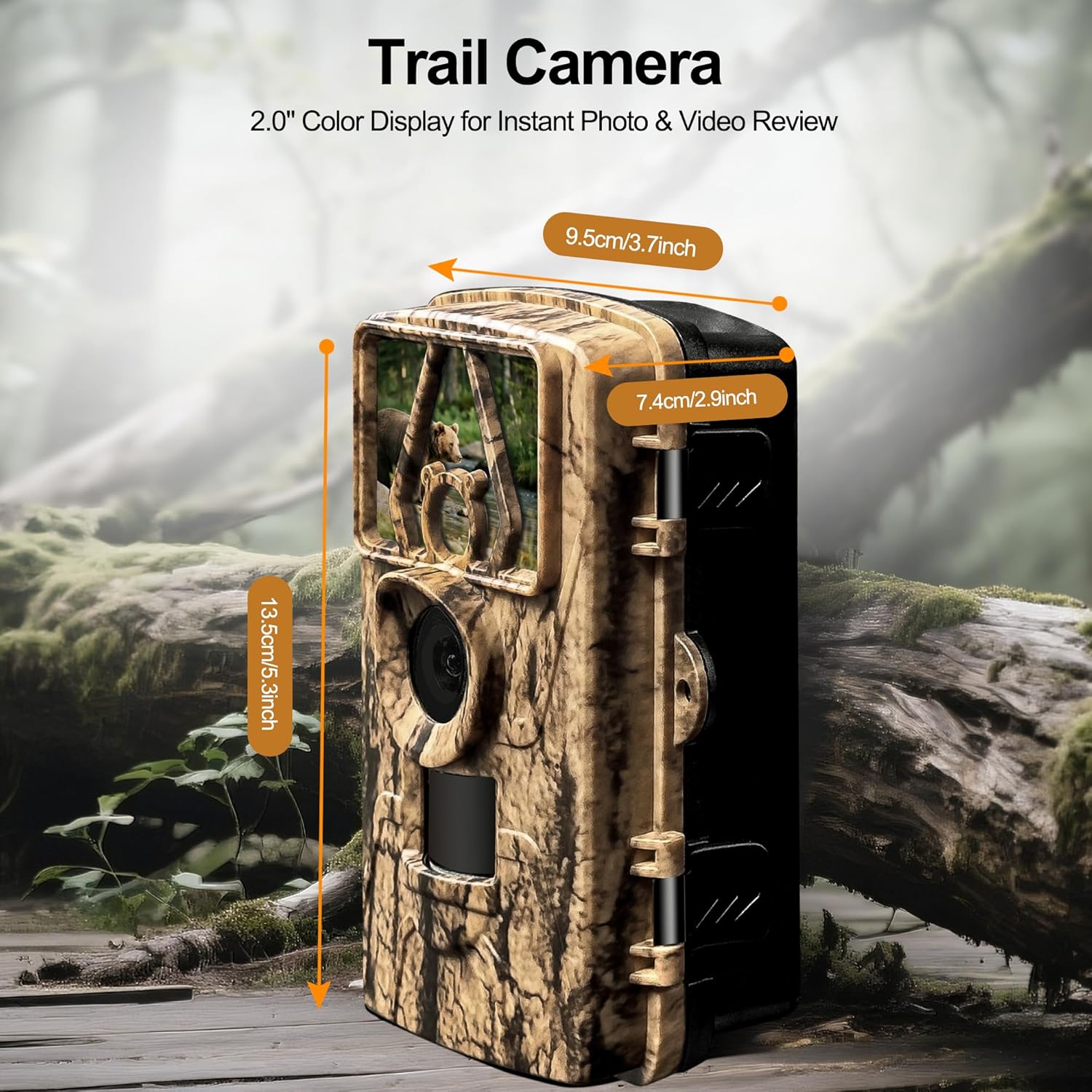Trail Camera WiFi 8K 64MP with 32GB Card, No Glow Night Vision Motion Activated Waterproof Game Camera, Fast 0.05s Trigger APP Control for Hunting Deer (32, GB)
